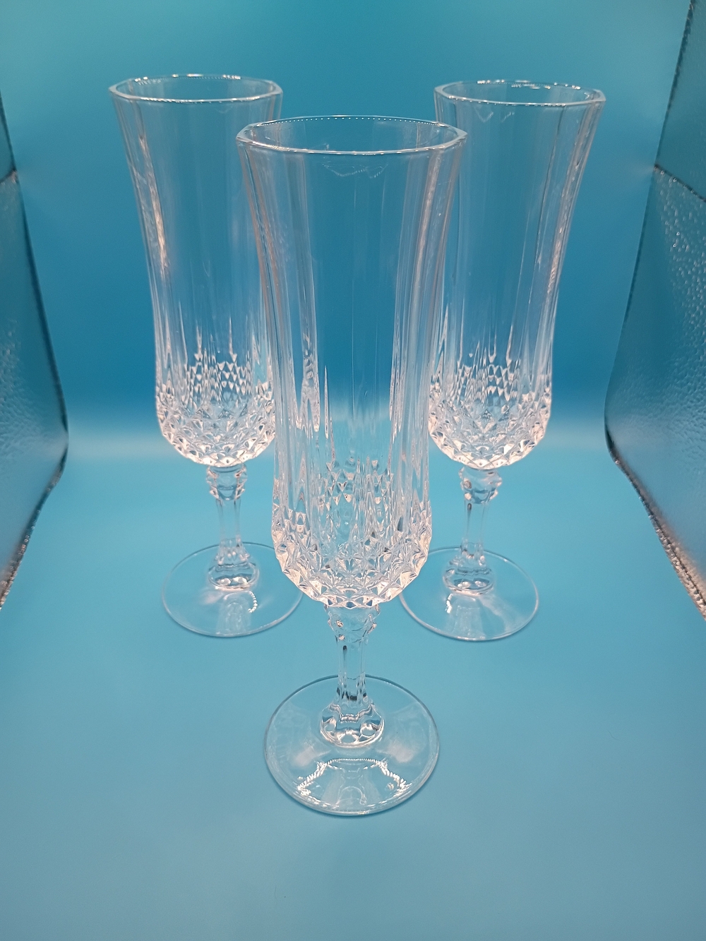 vintage Cristal d'Arques-Durand Longchamp lead crystal champagne flutes